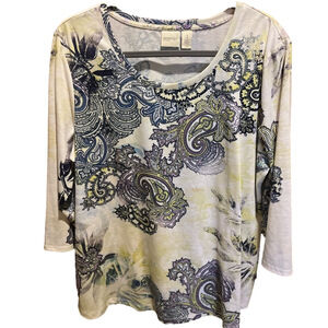 19. WOMENS CHICO’S ZENERGY 3/XL DETAIL TOP